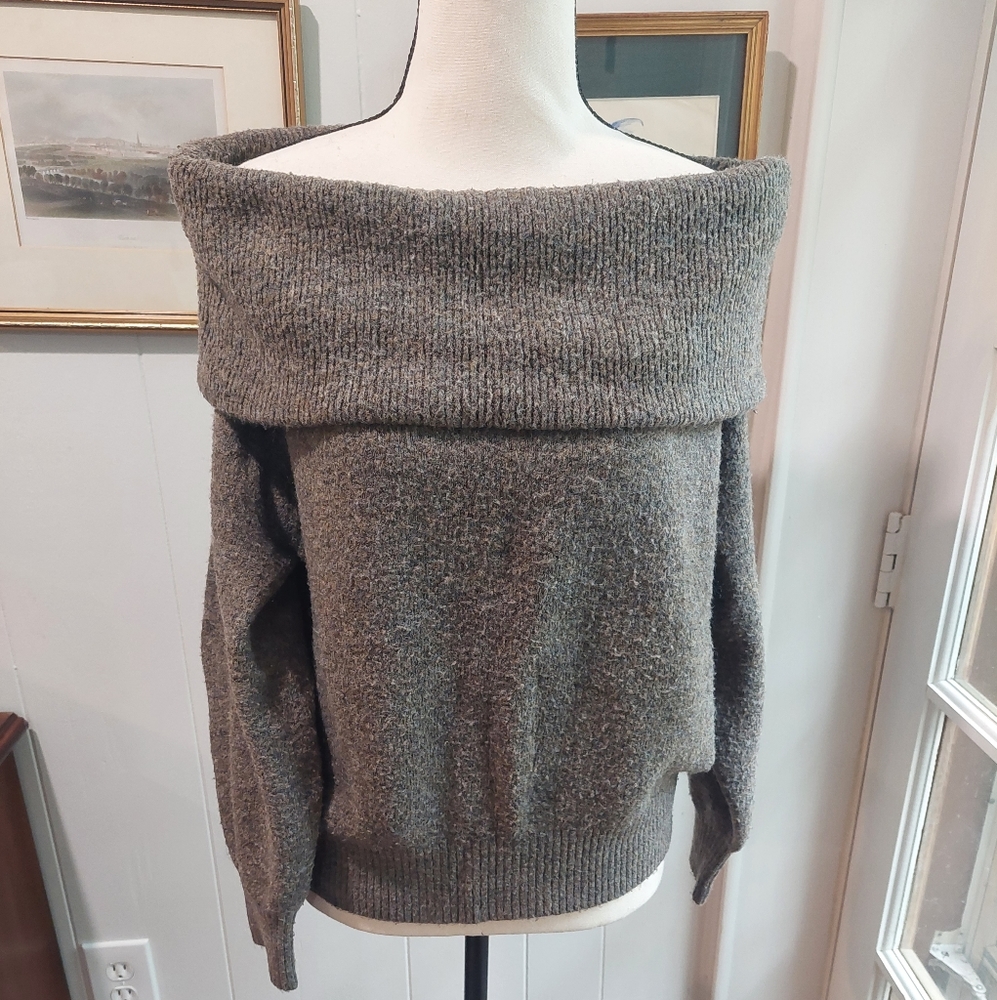 H&M off the shoulder wool blend knit sweater